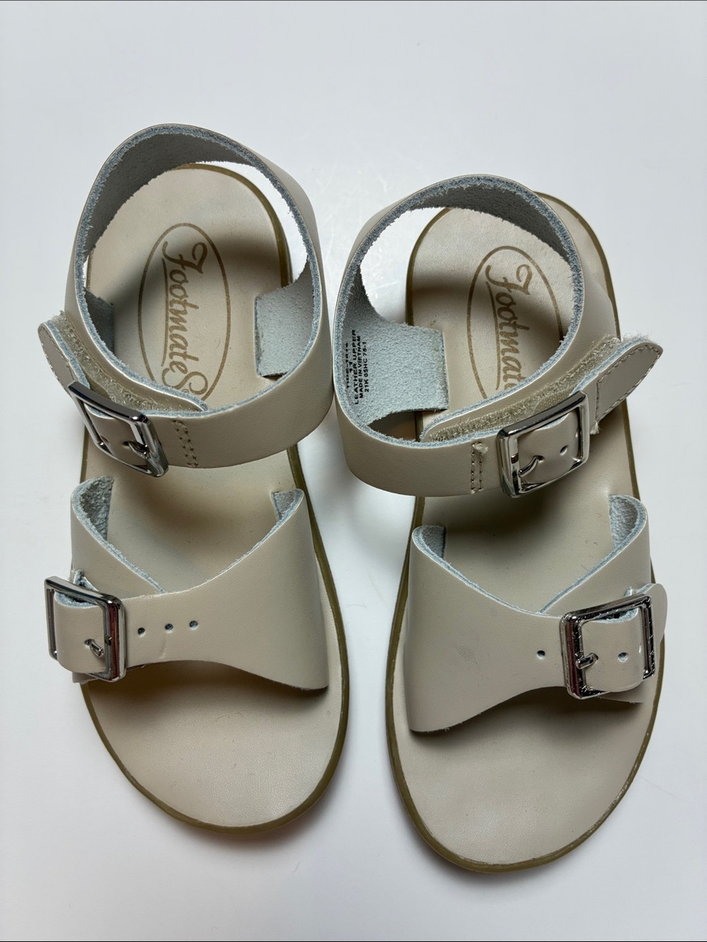 FootMates Kids Cream Buckle Strap Sandals